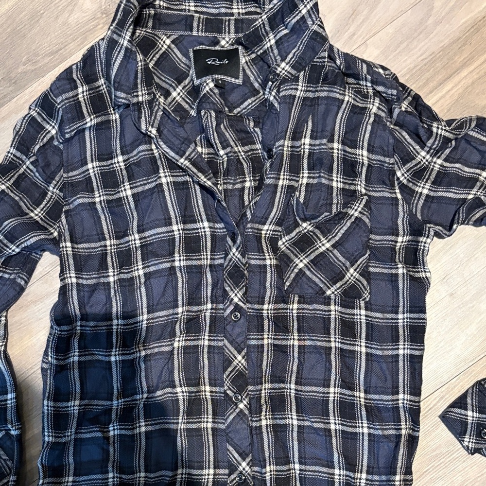 Rails Plaid Shirt grey and black